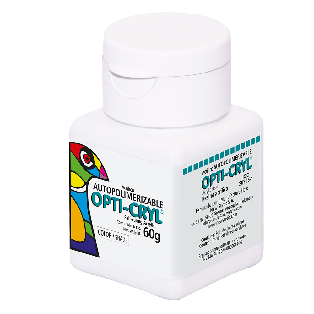 New Stetic Opti-Cryl Self Curing Repair Acrylic Powder - Original Shade - 1 Lb